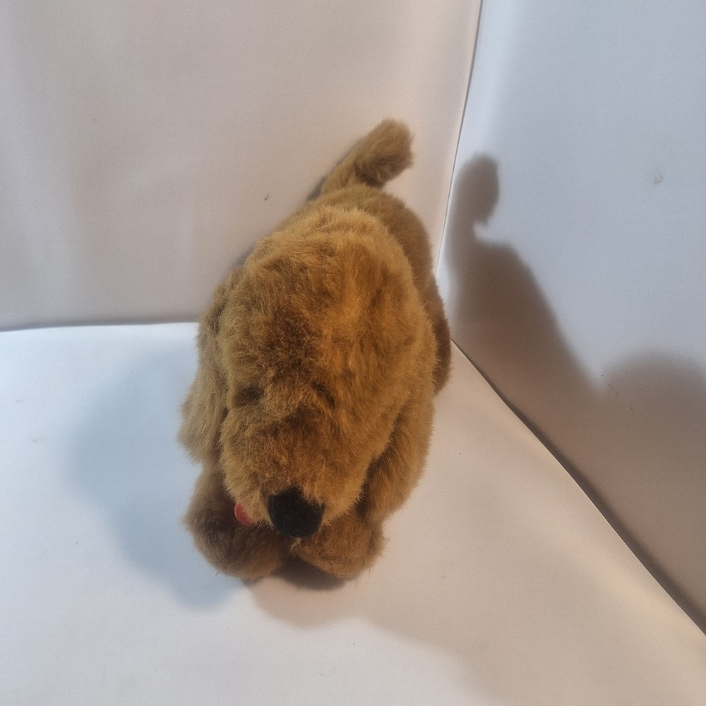 Gund Brown Dog Plush Red Felt Tongue  Laying Down‎ 17" Stuffed Animal